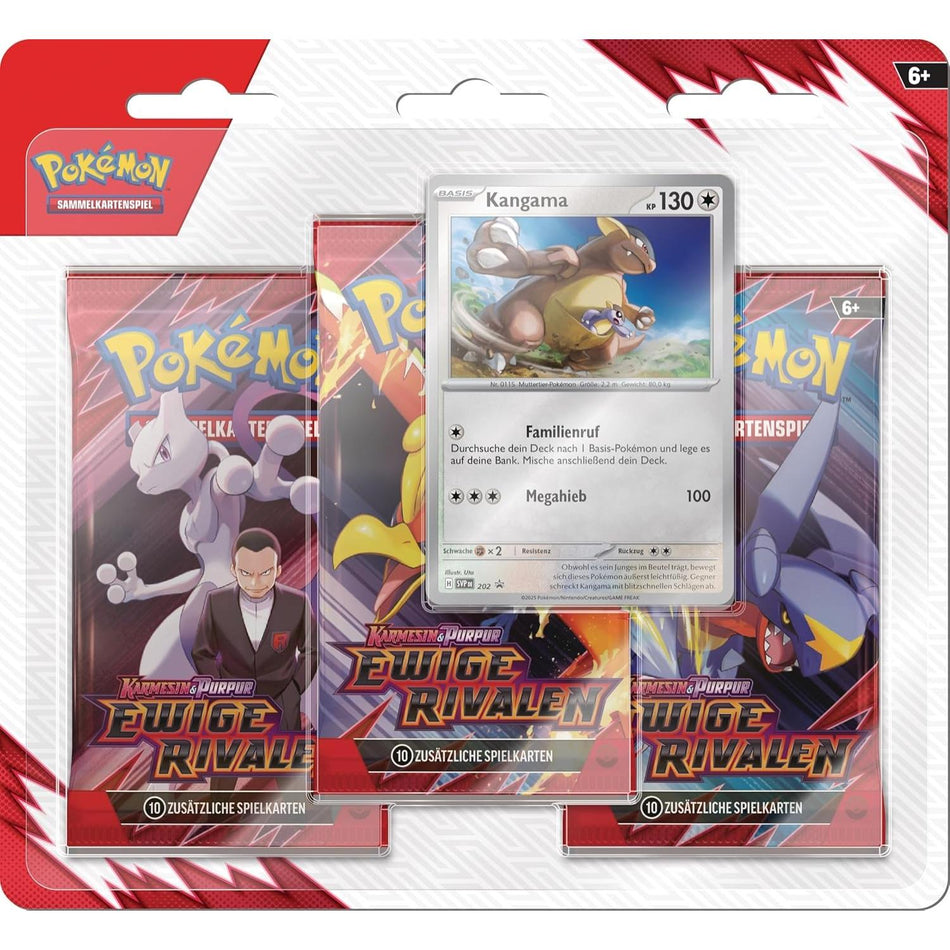 Pokemon Scarlet & Violet Destined Rivals Kangaskhan 3 Pack Blister german