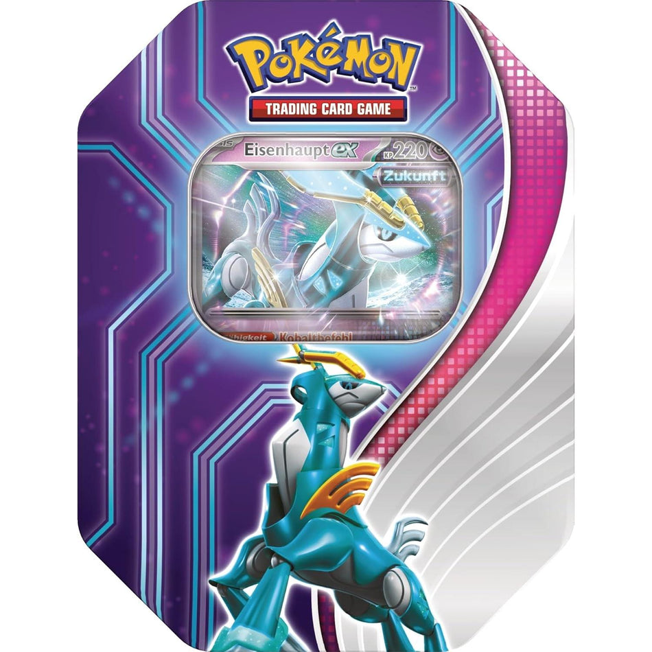 Pokemon Paradox Destinies Tins Iron Crown ex Tin german