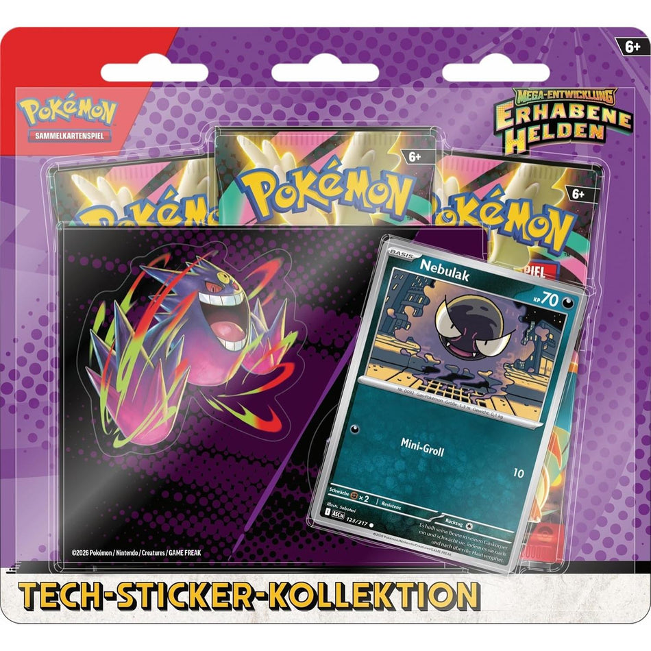 Pokemon Ascended Heroes Gastly Tech Sticker Collection german