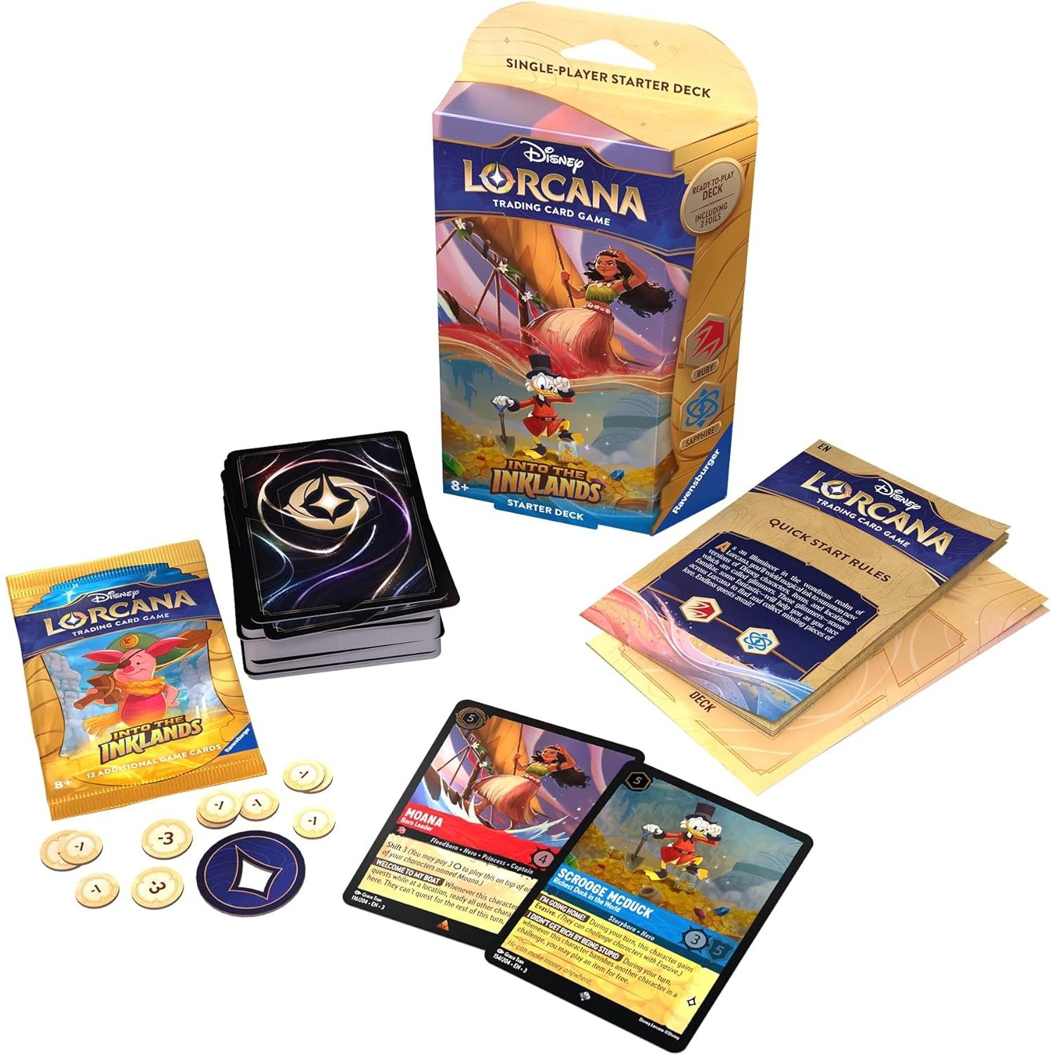 Disney Lorcana Into the Inklands Ruby & Sapphire Starter Deck englisch